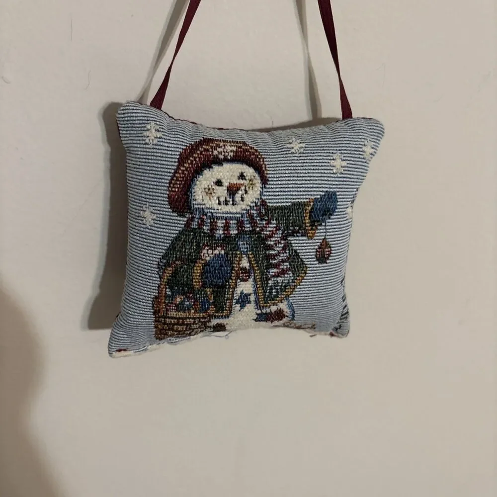 Longaberger Blue Tapestry Snowman 5 1/2
